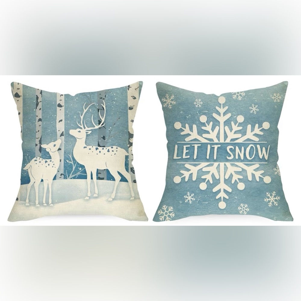 2/$18.00 Blue Christmas Covers